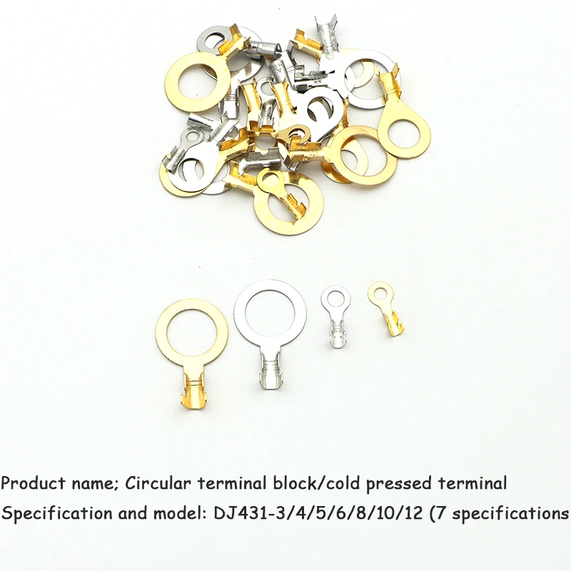 

100 Pieces 14 Kinds Of Metal Lugs Tinned Ring Eyeliner Crimping Connector Eyelet Industrial Battery Cable Connection Clamp