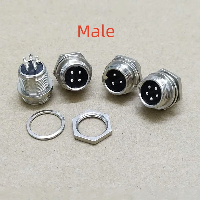 5PCS GX12 2/3/4/5/6/7 Pin Male + Female 12mm L88-93 Circular Aviation Socket Plug Wire Panel Connector with Plastic Cap Lid