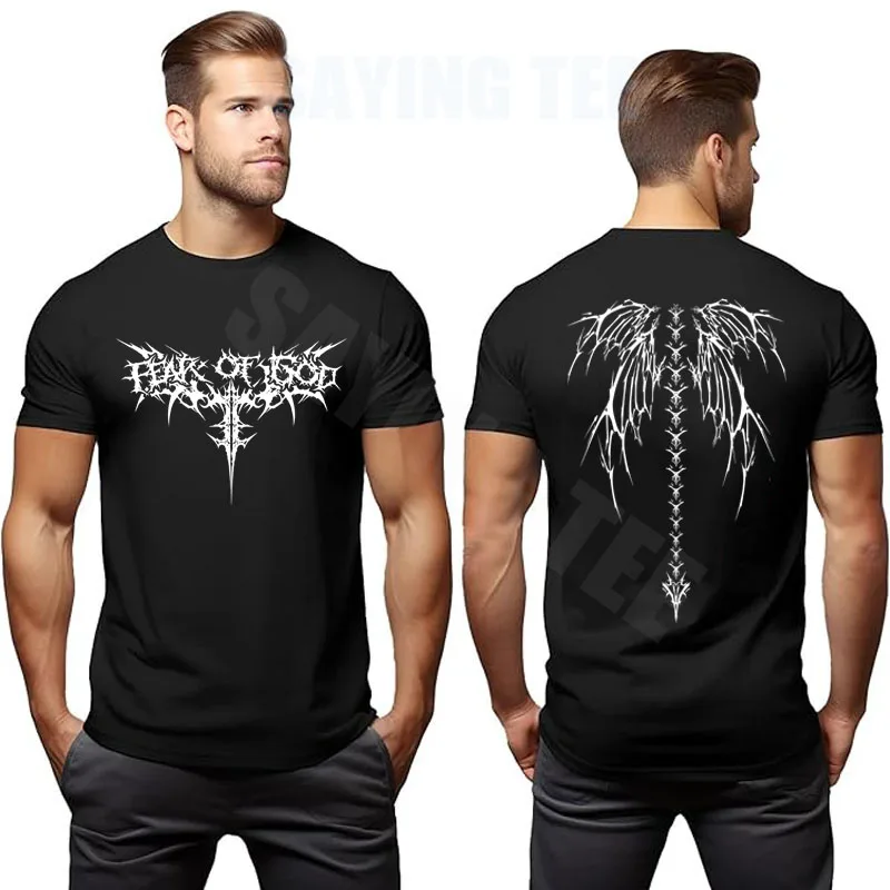 Y2K Wing Tattoo Metal Rock Streetwear T-Shirt aus weicher Baumwolle, cooler Humor, dunkle Gothic-Grafik, Bekleidung für Herren, kurzärmelige T-Shirts – Detail 10