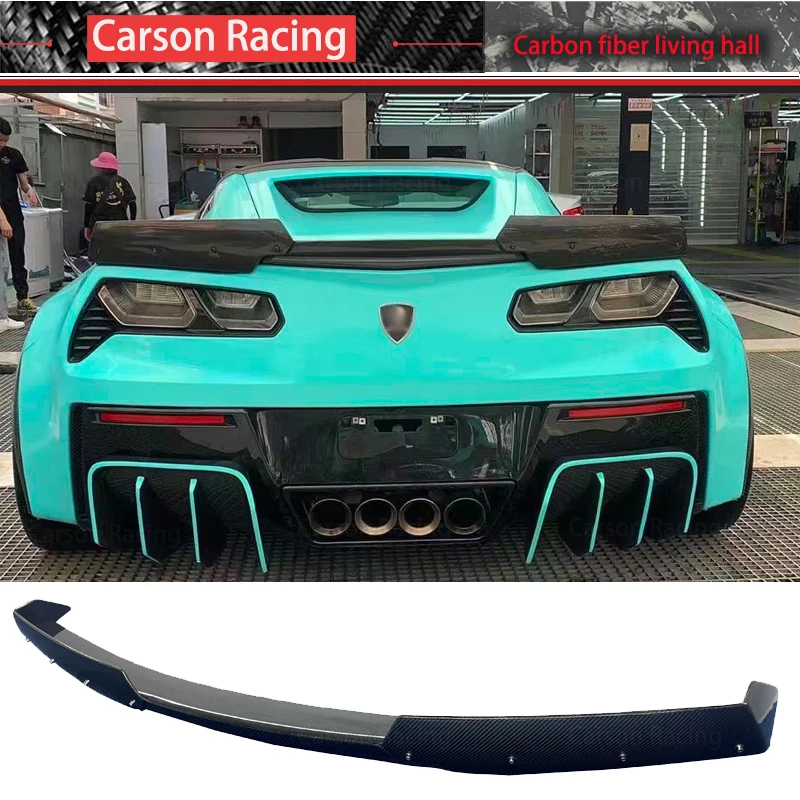 For the Chevrolet Corvette C7 Modified Carbon Fiber Tail Forge Carbon C7 Spoiler