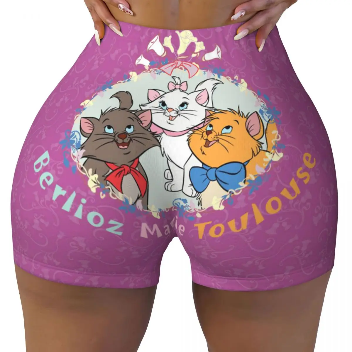 

Custom Berlitz Toulouse Mary Volleyball Biker Gym Shorts Women's The Aristocats Athletic Workout Yoga Shorts