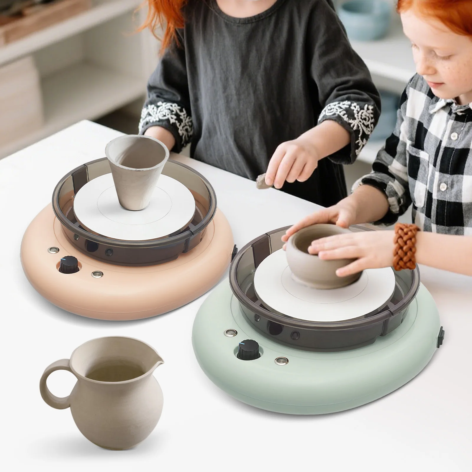 

Мини-машина для гончарного круга, машина для гончарного круга с регулируемой скоростью и гончарными наборами для детей и начинающих для дома DIY ﻿