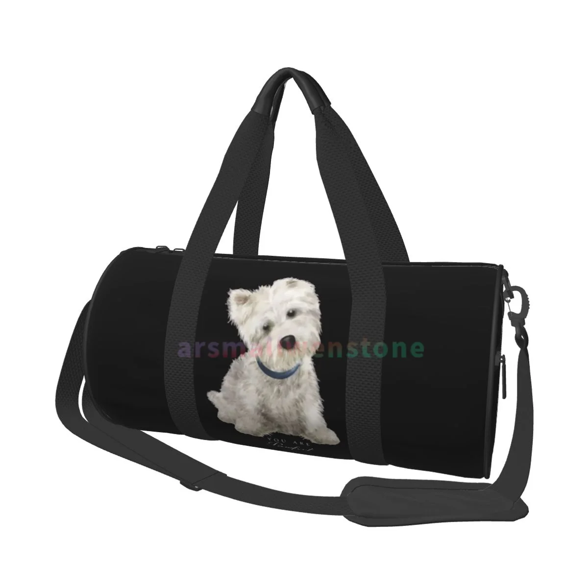 White Terrier-bolsa de viaje para perro, bolsa de Yoga para entrenamiento, mochila duradera, bolsos redondos para Fitness al aire libre