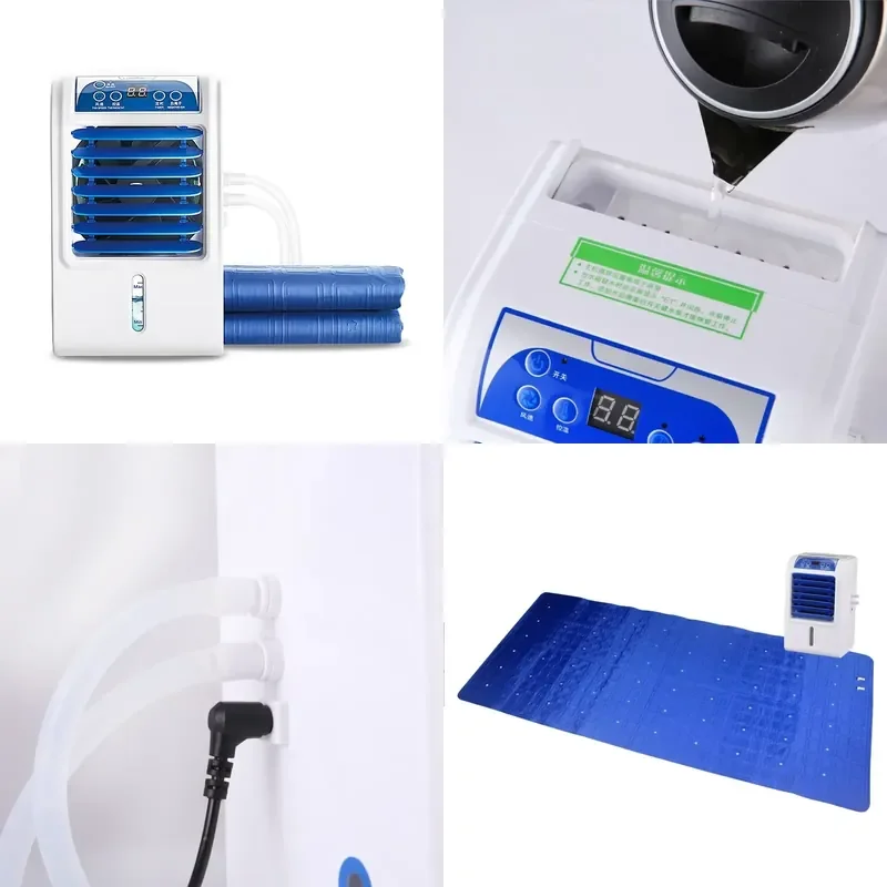12V Water Circulation Bed Ice Sleeping Pad Cooling Pad Water-cooled Refrigeration Mattress Cooling Fan Conditioner Air