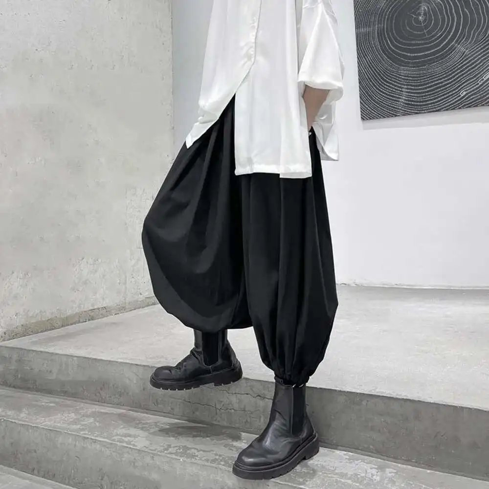 Men's New Pants Ual New Mens Dark Bloomers Genderless Style 2025 Personality Loose Streetwear Eight-Point Harem Pants Unisex