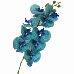 One Latex Butterfly Orchid Flowers 9 Heads Real Touch Good Quality 18 Colors Artificial Soft Phalaenopsis Orchid