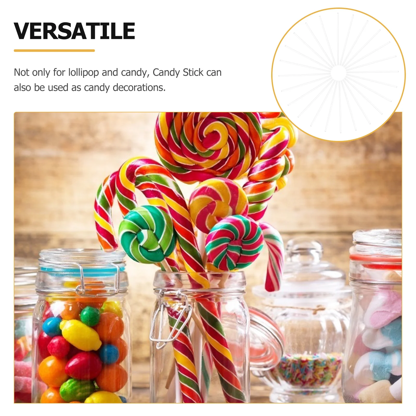 

100pcs Acrylic Candy Sticks Multi-Use Lollipop Treat Making DIY Crafts Cake Pops Decorative Sweets Food Grade Lollipop Bars