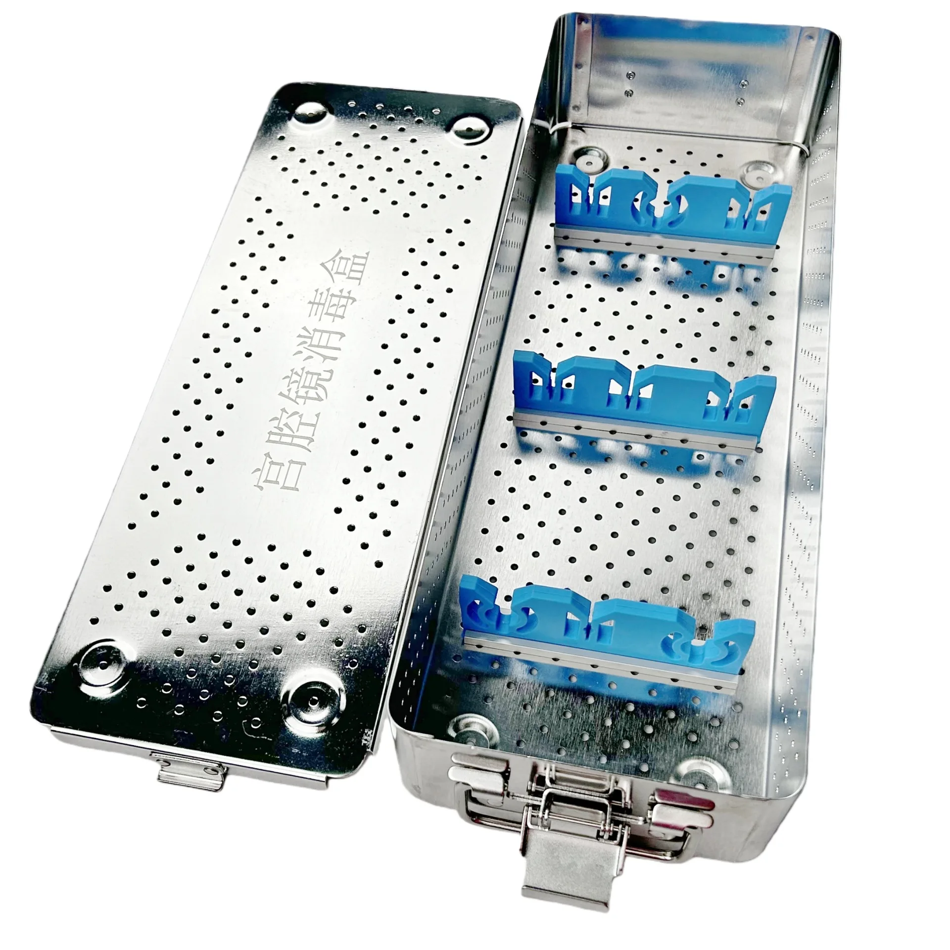 صندوق تعقيم من الفولاذ المقاوم للصدأ 304 صندوق تخزين تحميل التنظير الرحم أدوات جراحية #4