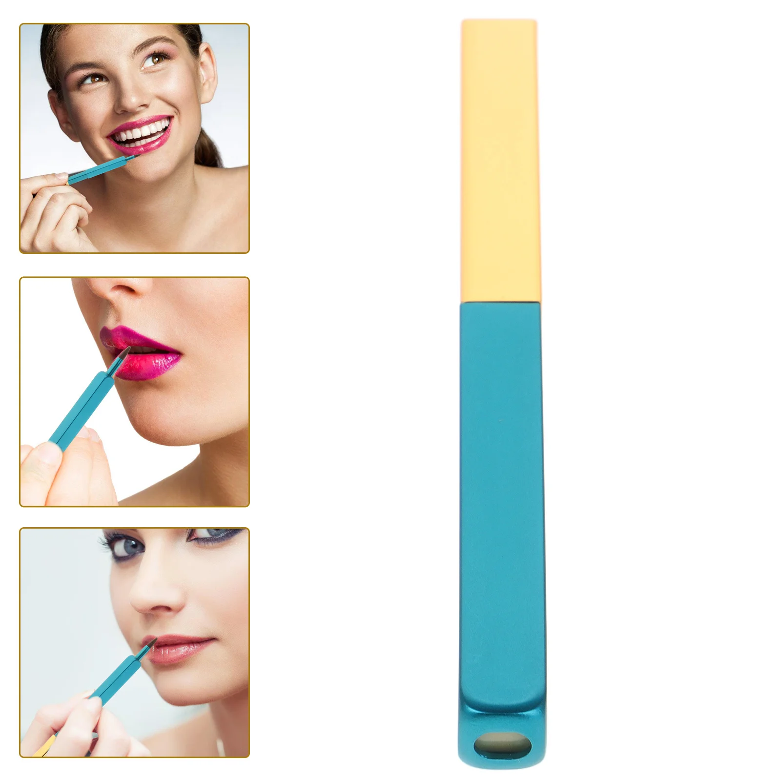 

Retractable Portable Lip Brush Peacock Green Soft Silicone Applicator for Lipstick Lip Gloss Liner on The Go Touch Up Essential