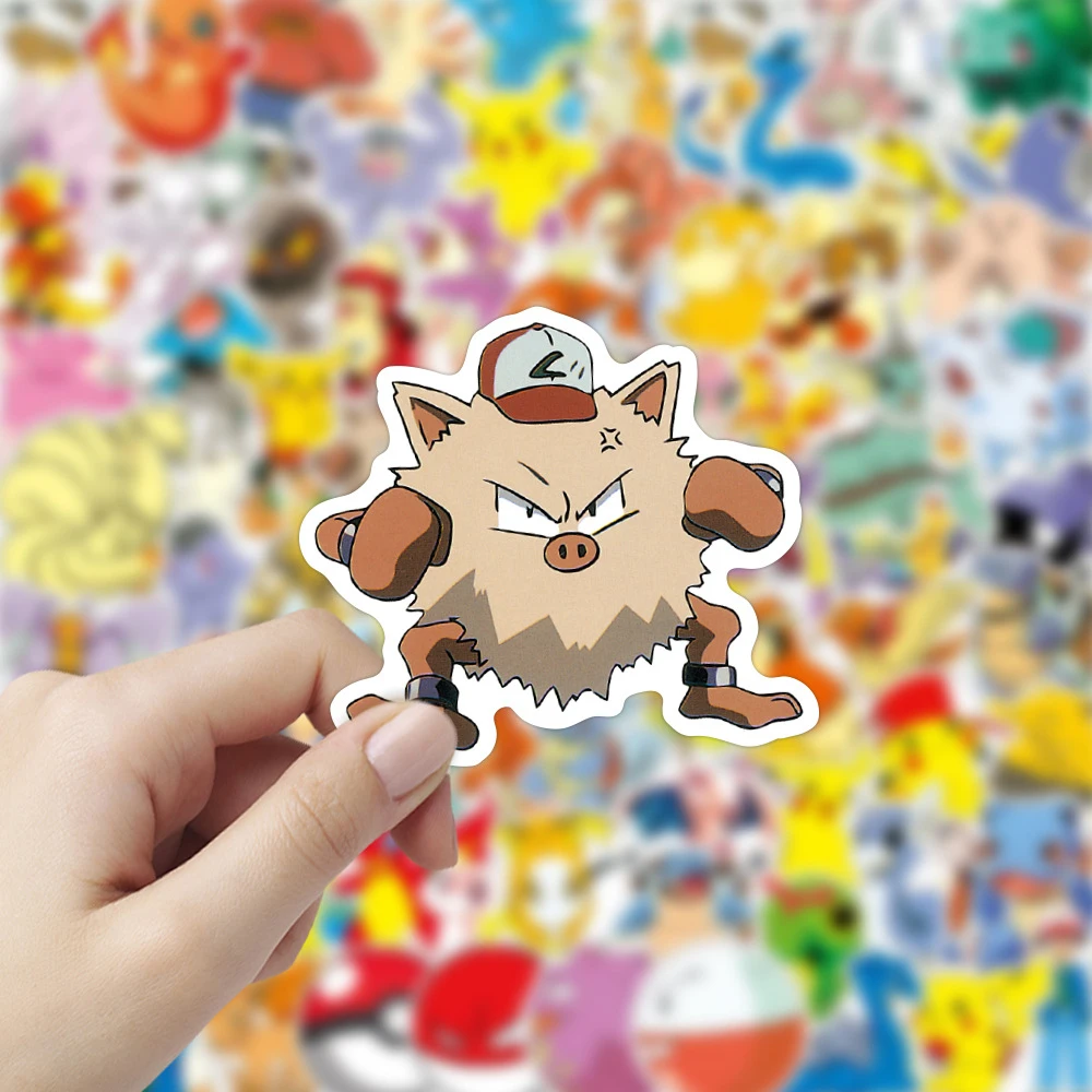 10/30/50/100PCS Anime Pokemon Stickers Cute PVC Decals Gift DIY Suitcase Phone Notebook Fridge Cartoon Kids Sticker Classic Toys