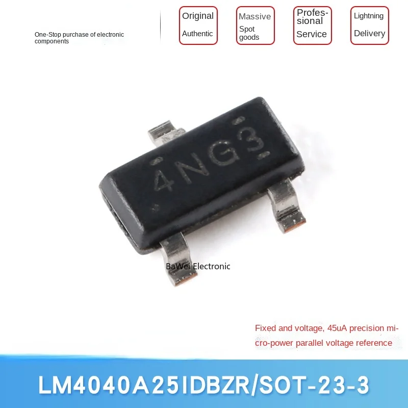Originele LM4040A25IDBZR Sot-23-3 Precisie Micro-Power Parallel Spanning Referentie Chip (1Pcs)