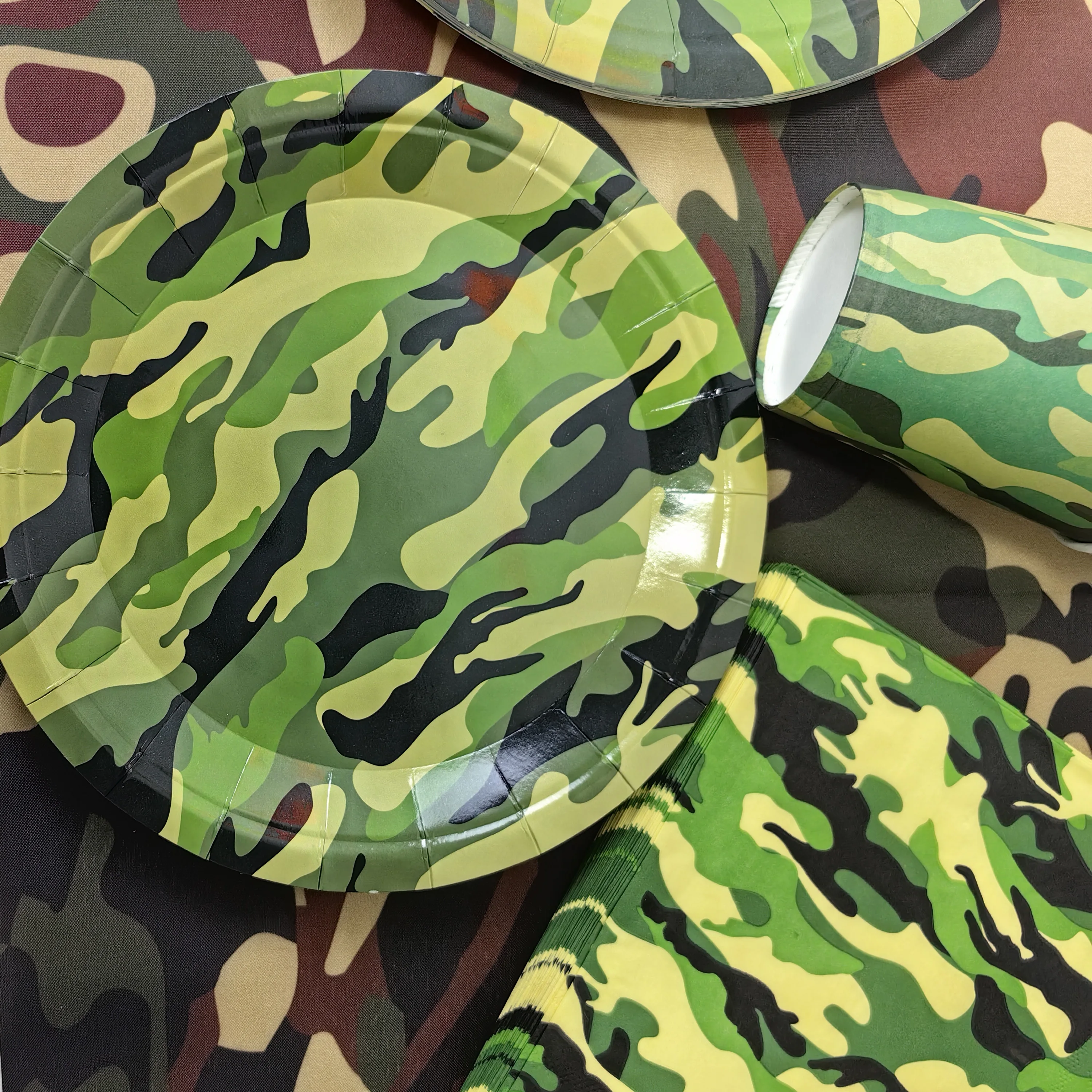 Camouflage Theme Party Tableware Banner Balloon Children Boys Military Theme Birthday Party Baby Shower Decoration Supplies