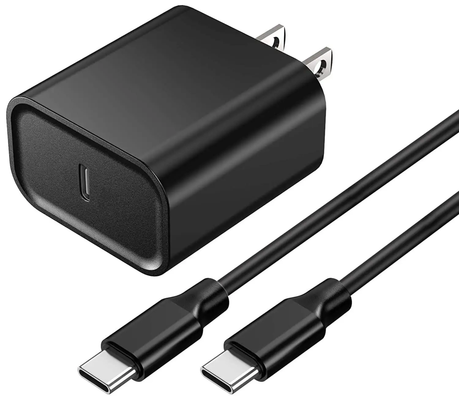 

Запасное зарядное устройство USB-C PD 18 Вт для быстрой зарядки Galaxy Z Flip 7/7 FE/6/5/4/3, Z Fold 7/6/5/4/3/2 5G с кабелем Type-C 5 футов (черный)