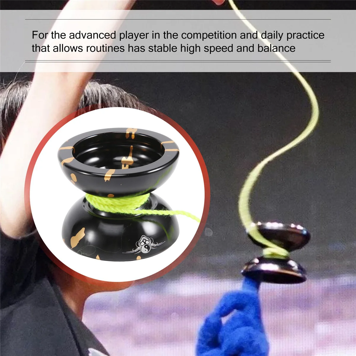 Magicyoyo N11 Alloy Aluminum Professional Yoyo Unresponsive Yoyo Ball (Black Golden) Bag, Glove 5 Strings