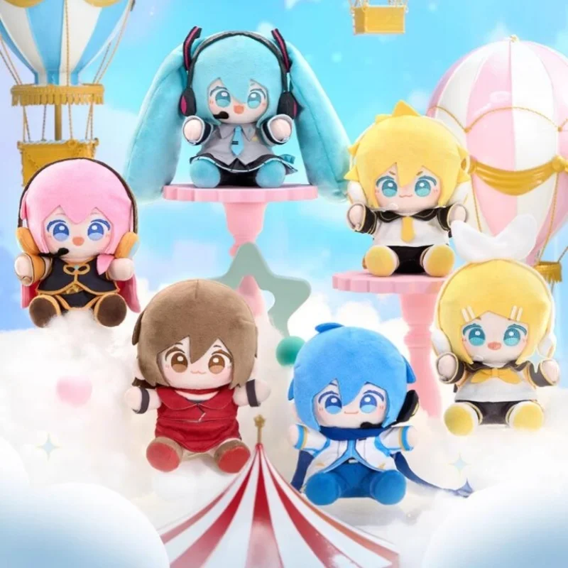 New Minidoll Hatsune Miku 15cm Sitting Figurine Plush Q Version Anime Doll Toy For Birthday Gifts Collectible Stuffed Animal