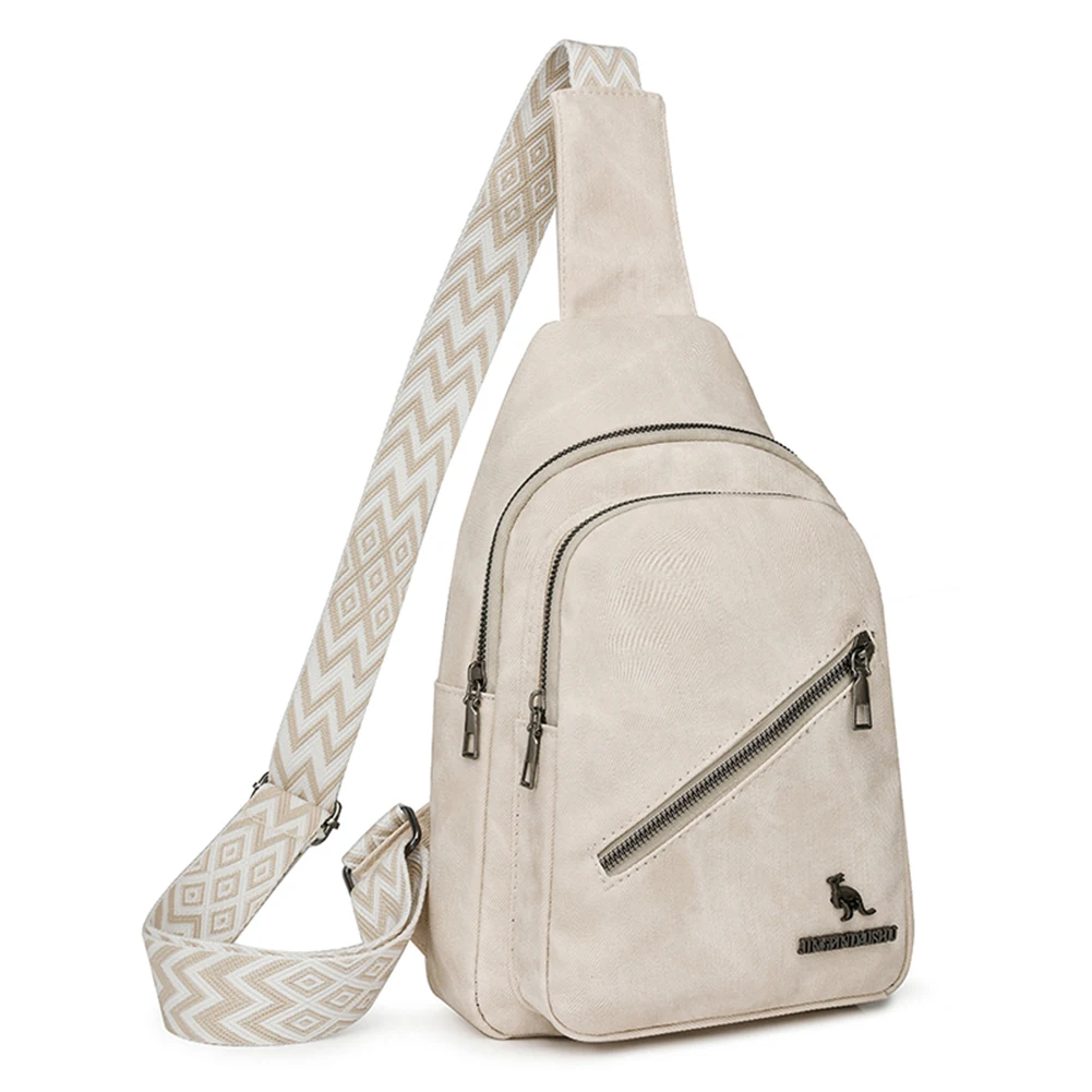PU 가죽 체스트 백 소형 웨이스트 백 조절 가능한 기타 스트랩 크로스바디 슬링 백 다용도 포켓 여행용 패니 팩 남녀 공용