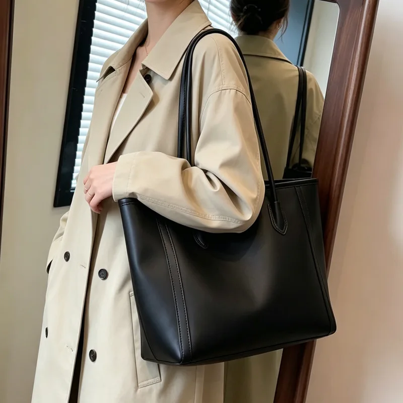 2026 Neue Retro Damen Handtasche Große Kapazität Modische Vielseitige Schultertasche Koreanische Version Einfarbige Business-Tasche – Detail 5