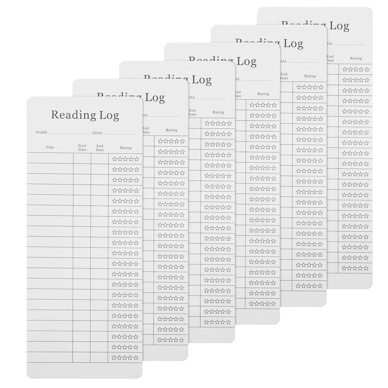12Pcs Reading Log Bookmark Set Card Cards Tracking Journal for Book Enthusiasts Teachers Students Book Club
