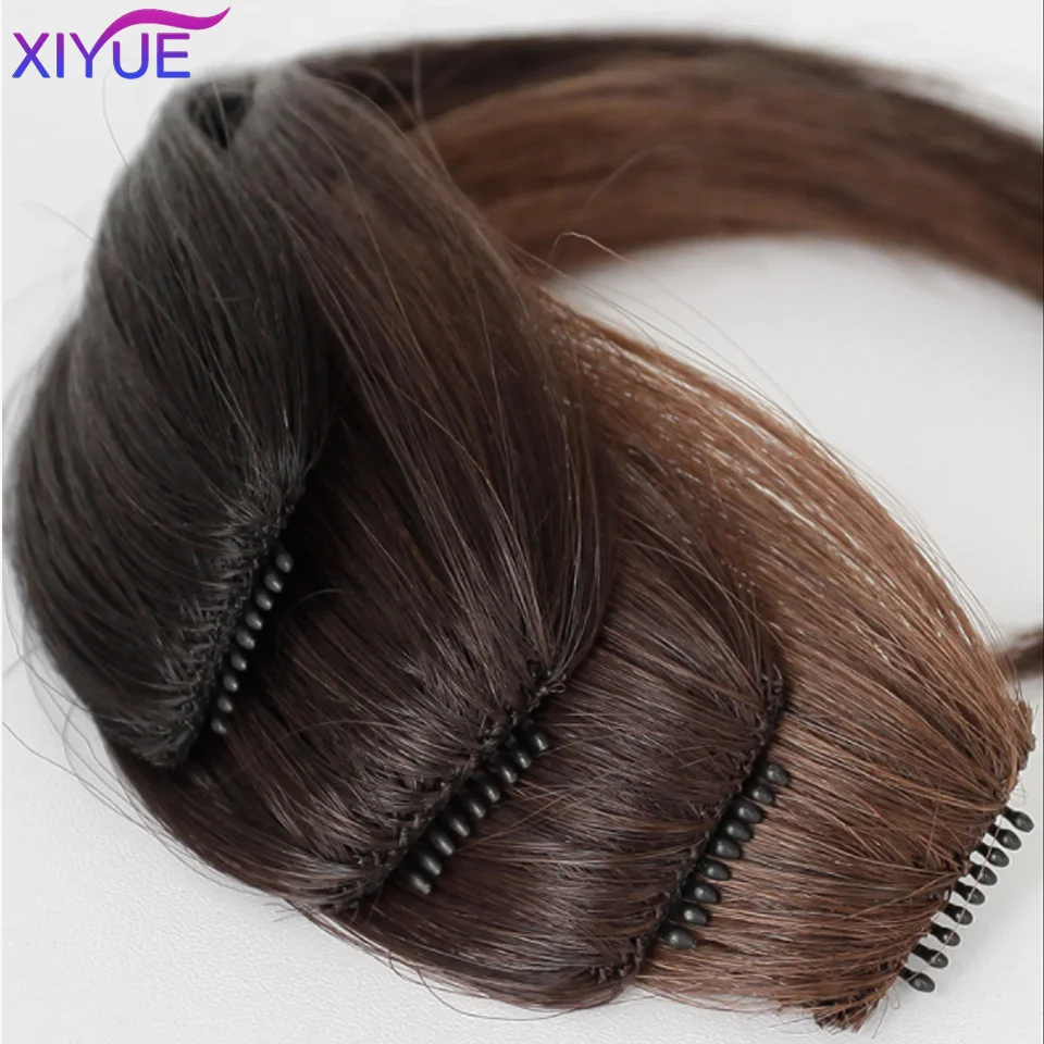 XIYUE Women\'s Synthetic Hair Bangs 3D Bangs Hairpiece Clip In Hair Extension Heat Resistant Fake Hair French Middle Part Bangs