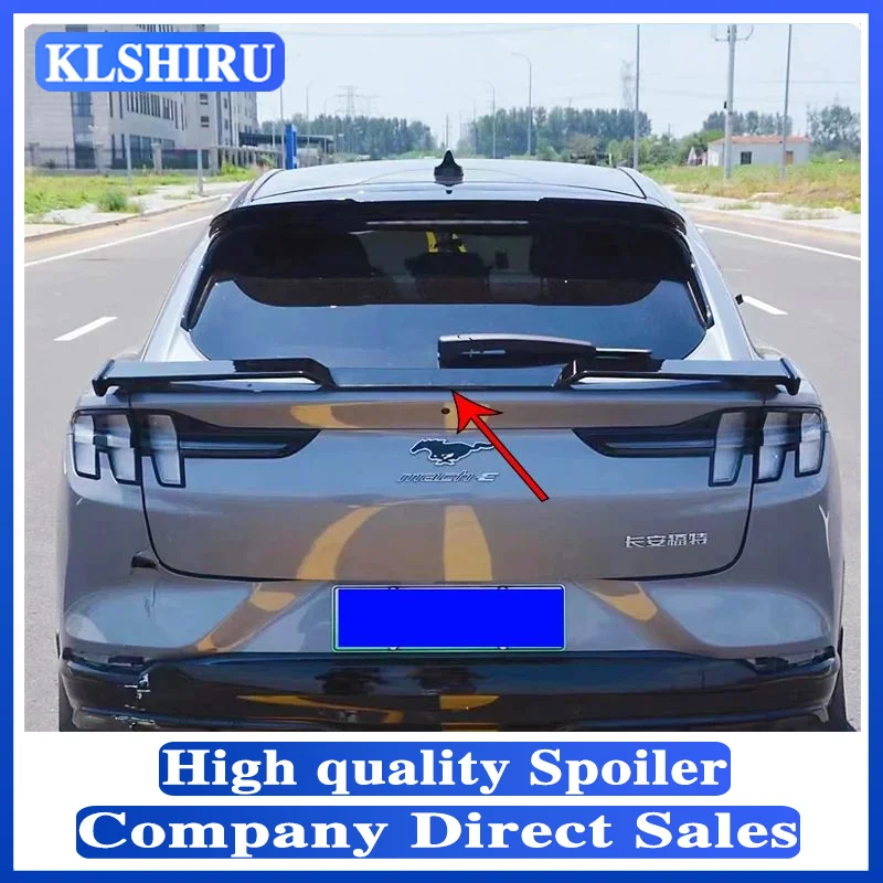 For Ford Mustang Mach-E 2021-Up Car Spoiler ABS Material Carbon Fiber Look Car Styling Car Accessories Rear Trunk Spoiler