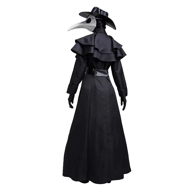 Plague Doctor Medieval Steampunk Robe Halloween Costume for Women Carnival Gothic Christ Cross Witch Cosplay Priest Wizard Mask