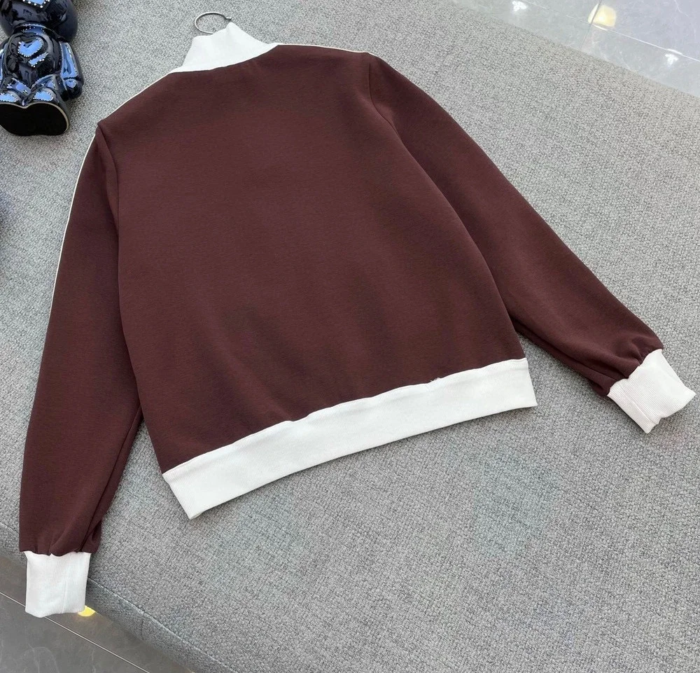 

Autumn New Embroidery Contrast Zipper Classic Minimalist Baseball Coat