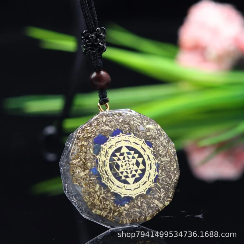 Ogen Energy Explosion Necklace Pendant Jewelry Natural Crystal Lapis Gravel Epoxy Products Chakarra Crane