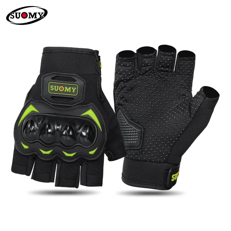 Zomer Ademende Motorfiets Halve Vinger Handschoenen Fiets Outdoor Sport Handschoenen Hard Shell Beschermende Halve Vinger Handschoenen