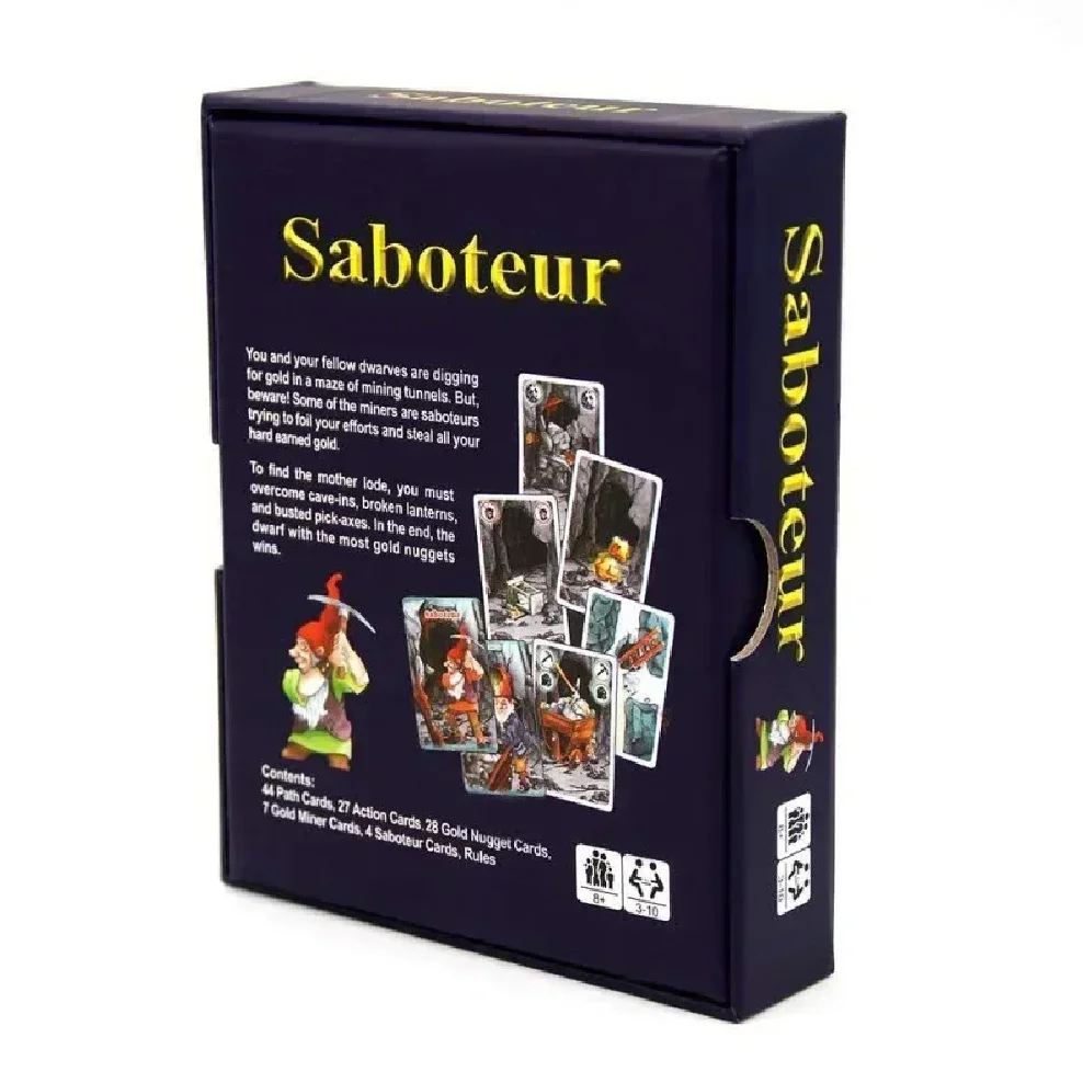 Настольная игра English Saboteur, карты, настольные игры, забавные настольные карточные игры для семей, вечеринка, карлик, золотая шахма, копание, шахтер, настольная игра