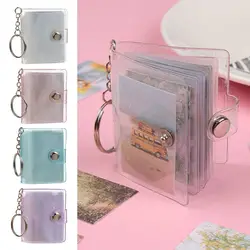 Mini Photo Albums 2 Inch Photos Holder PVC Pockets Photo Albums Key Chain Portable Receipt Holder Stationery Jewelry Accessories