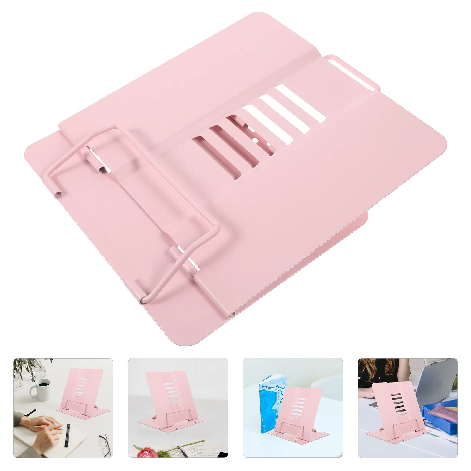 Portable Adjustable Metal Book Stand Reading Holder Collapsible Design Multifunctional Paper Stand for Desk Book Holder Tablet