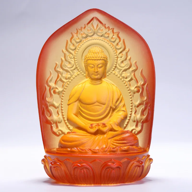 

LH ancient glass zodiac patron saint ornament home Buddhist hall desktop offering