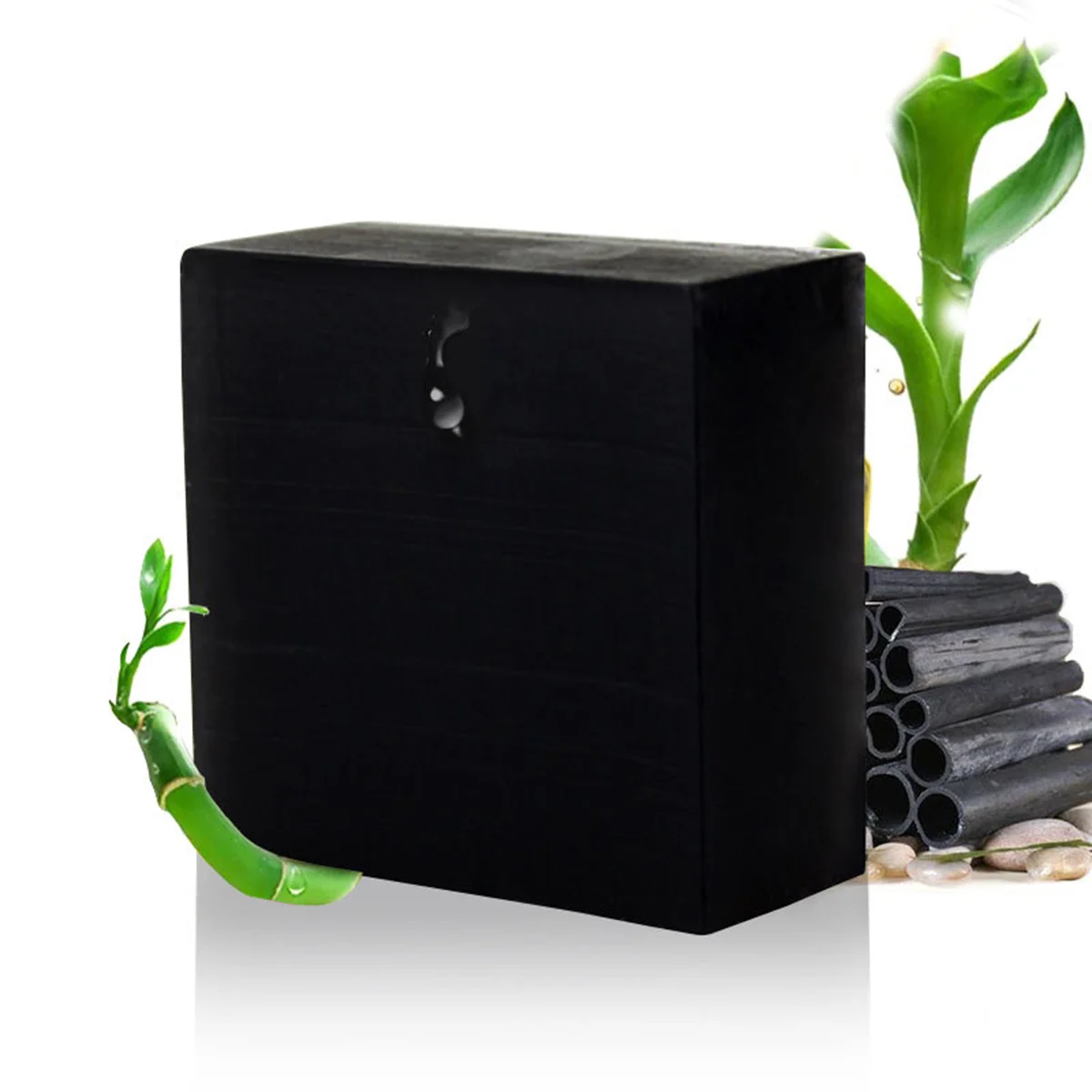 

Bamboo Charcoal Handmade Soap Black Deep Cleansing Face Facial Soap for Skin Nourishing Repair Blemishes