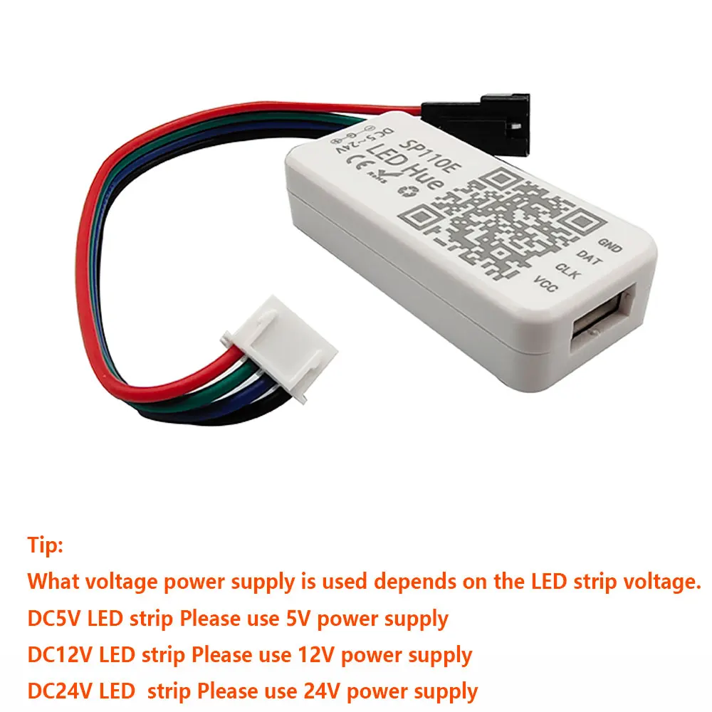 WS2812B WS2812 WS2811 Controller,SP110E Bluetooth APP Pixel Light Strip Controller For SK6812 RGBW WS2815 RGBIC Strip DC5V-24V