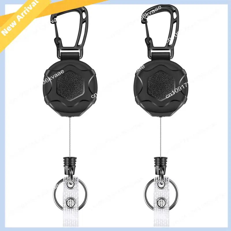 M01K Retractable Keychains Heavy Duty Badge Reel Retractable Id Badge Clip With Upgraded Mountaineering Buckle