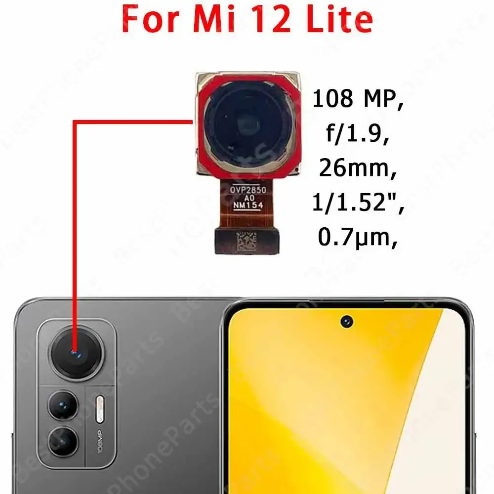 Rear Back Camera For Xiaomi Mi 12 Lite 12 Pro 12Lite 12Pro Backside Camera Module Replacement Parts