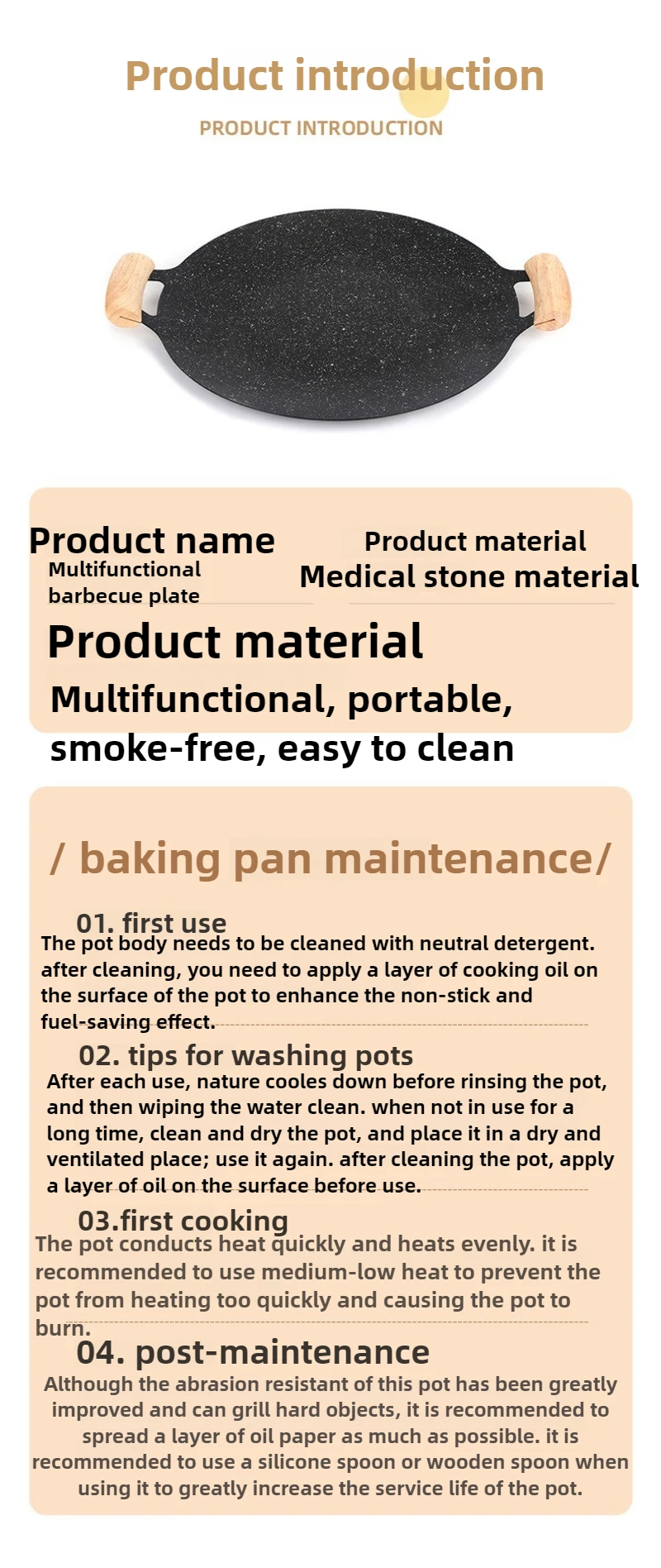 Griglia elettrica Piastra per griglia elettrica antiaderente Vassoio antigoccia per olio Vassoio per griglia da campeggio all'aperto Ferro da stiro per uso domestico 28 cm / 30 cm