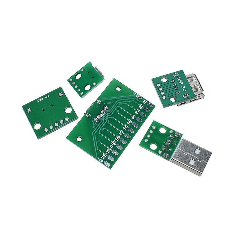 USB Male Connector / MINI MICRO USB to DIP Adapter female connector 2.54 Connector B Type-C USB2.0 3.0 Female PCB Converter
