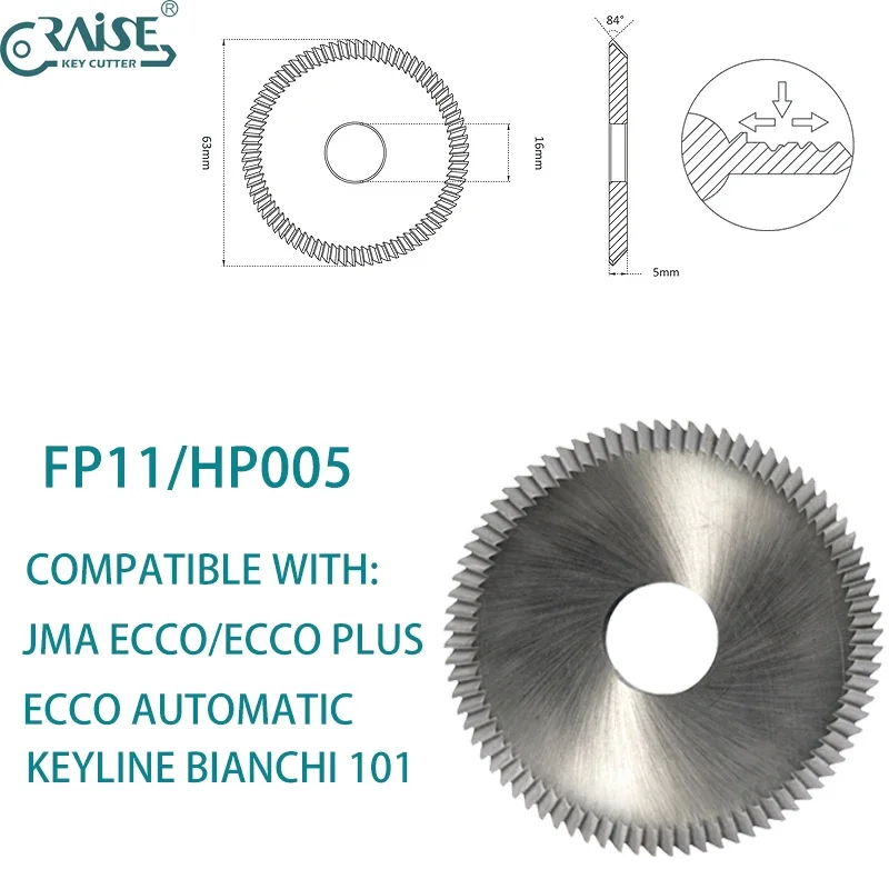 FP11 HP005 Cutter 63x5x16 Compatible with JMA ECCO KEYLINE BIANCHI 101 Key Duplicating Machine