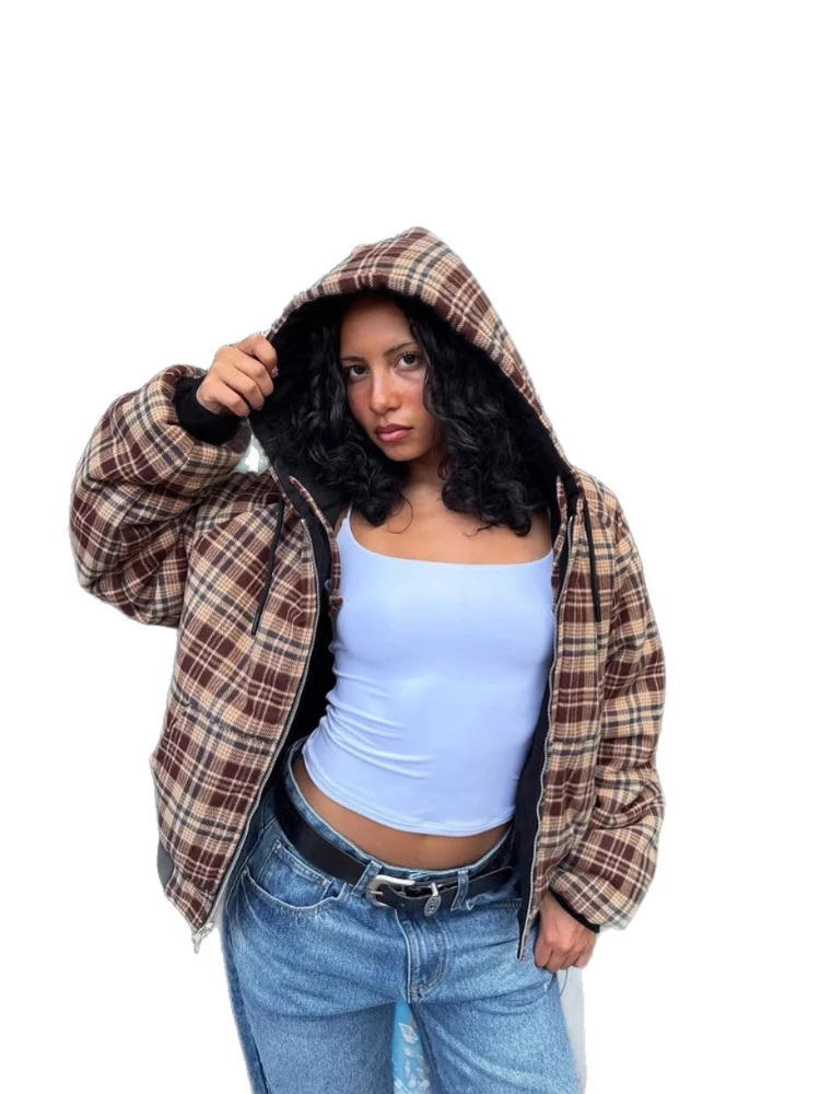 2026 autumn and winter new trend, reversible hooded zipper men's and women's high street casual hoodie Y2K