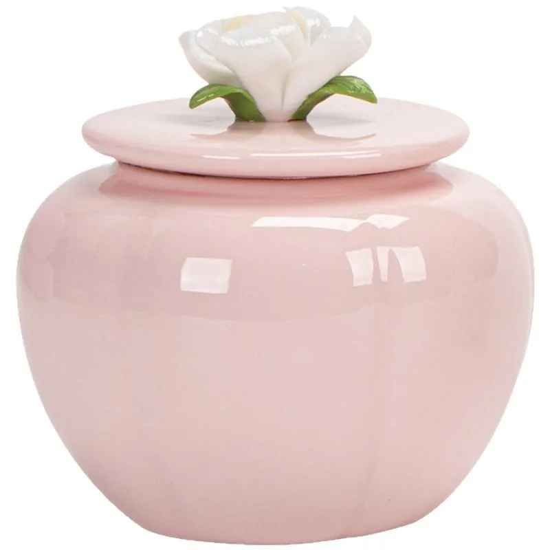 

Hand pinched flowers, pink jasmine flowers, tea cans, sealed jars