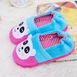 Fashion Toddler Girls Slippers for Winter Baby Loafers Plush Warm Cartoon Panda Rubber Sole Child Home Shoes Kid Indoor Footwear