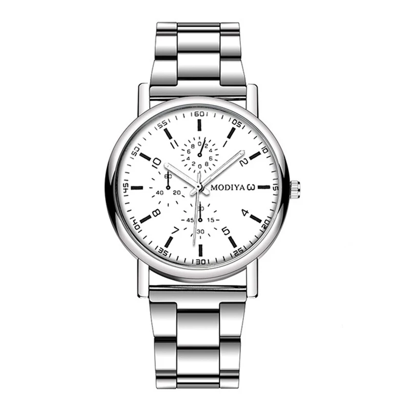 Men\'s Watch Casual Silver Alloy Band Male Quartz Watches