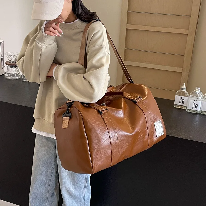 

Waterproof Leather Gym Bags for Women Sports Backpack Portable Men Travel Bags Dry Wet Separation