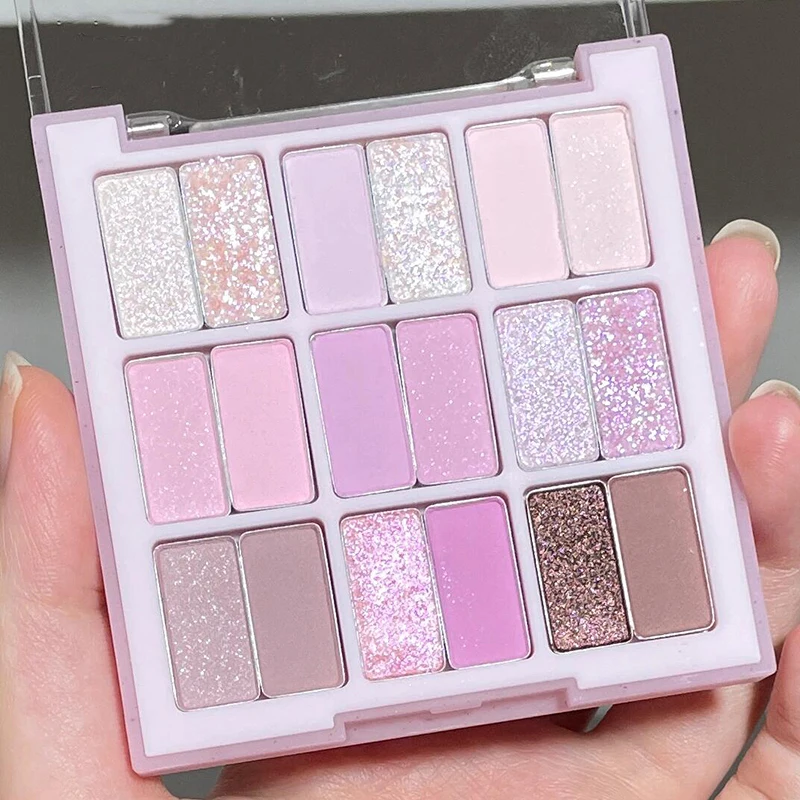 لوحة ظلال عيون لامعة أرجوانية ، مسحوق هايلايتر باللؤلؤ ، عارية ، تدوم طويلاً ، مكياج عيون لامعة ، كوري ، 18 لونًا #2