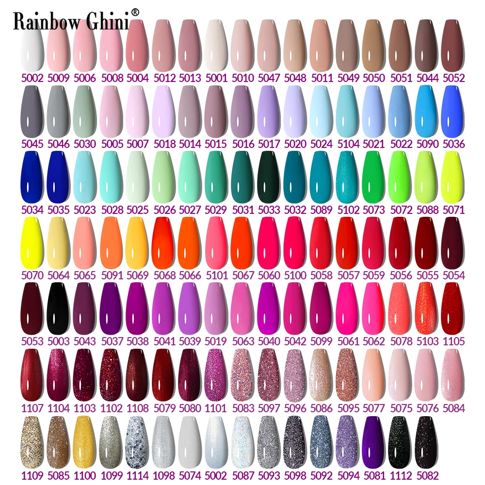 Rainbow Ghini 15ML 146 Colors Long Lasting Gel Nail Polish Colorful Fine Shimmer Soak Off UV LED Gel Varnishes For Manicure DIY