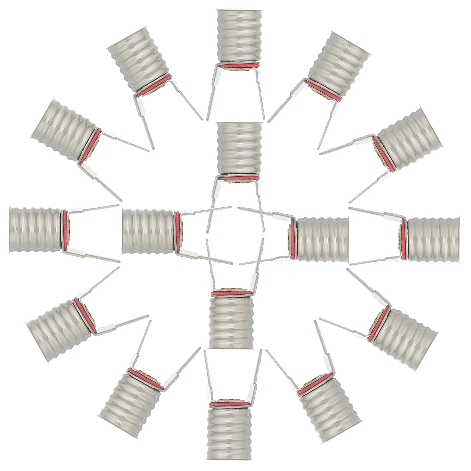 

20Pcs E10 Mini Screw Base Lamp Holder Light Socket Clamp on Lamp Base Nickel Plated Copper Metal Bulb Socket Holder for DIY