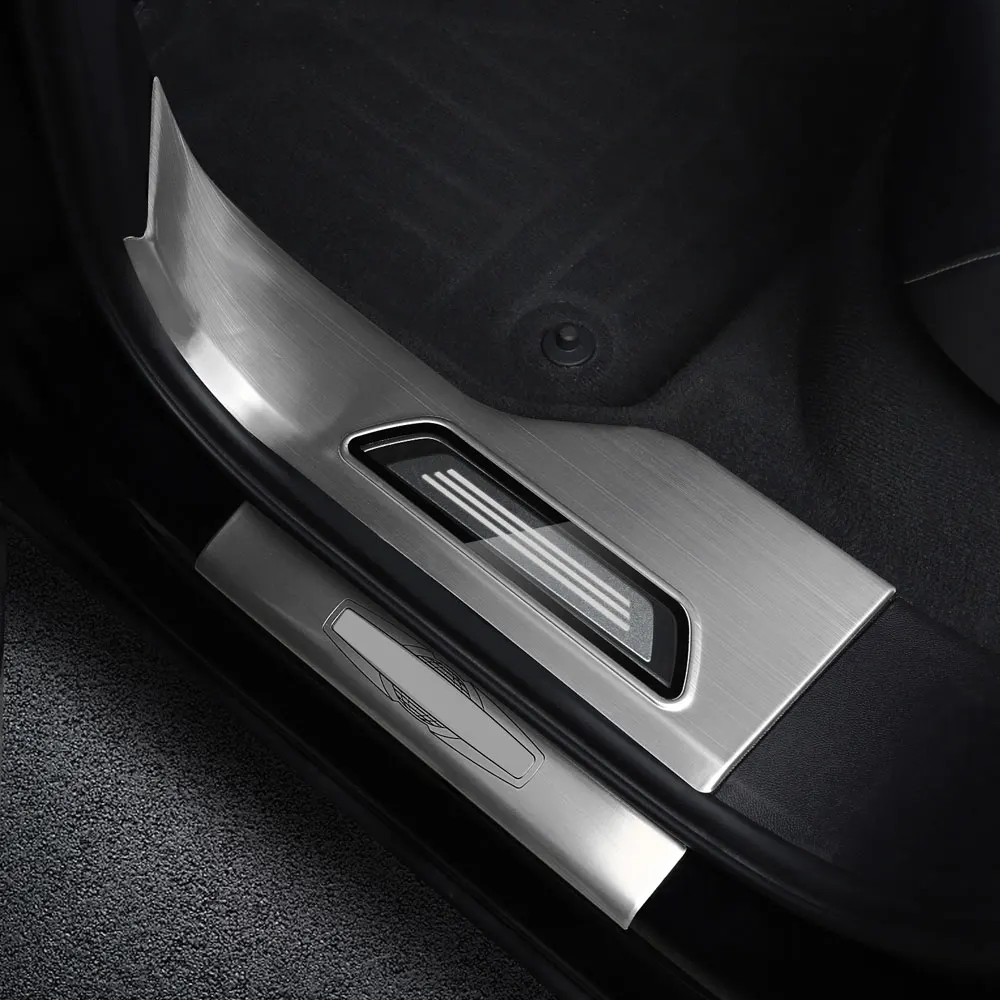 For 2019-2026 Volkswagen Touareg threshold strips, stainless steel welcome pedal, foot pedal protection modification accessories
