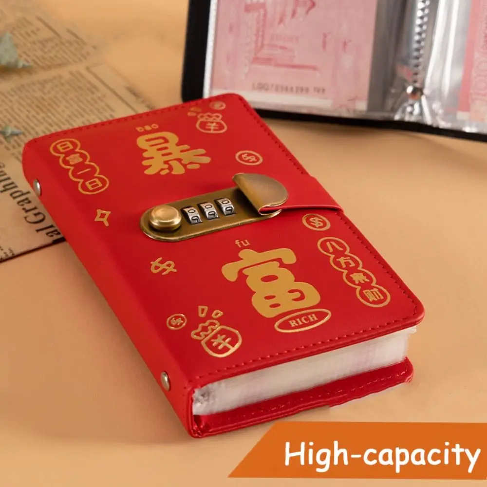 50Sheets Saving Money Binder Portable PU Leather Planner Organizer Savings Handbook Refillable Budget Binder with Lock 50 Sheets