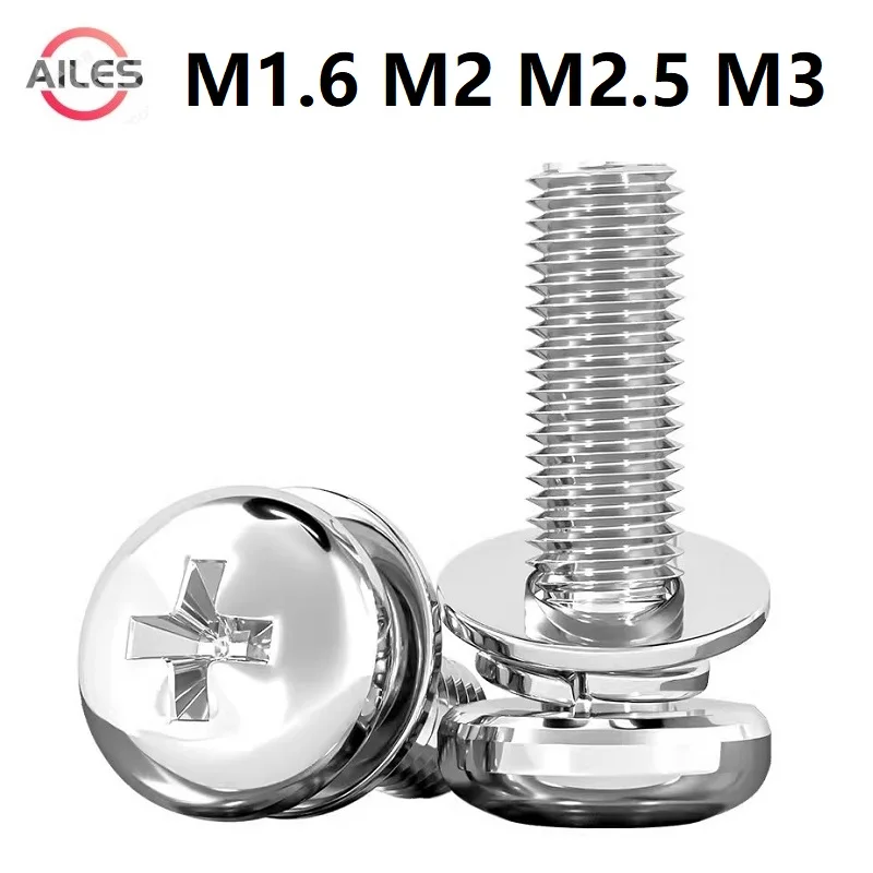 M1.6 M2 M2.5 M3 Cross Verzonken Pan Ronde Kop Schroef Set 304 Rvs Phillips Machine Schroef Sets